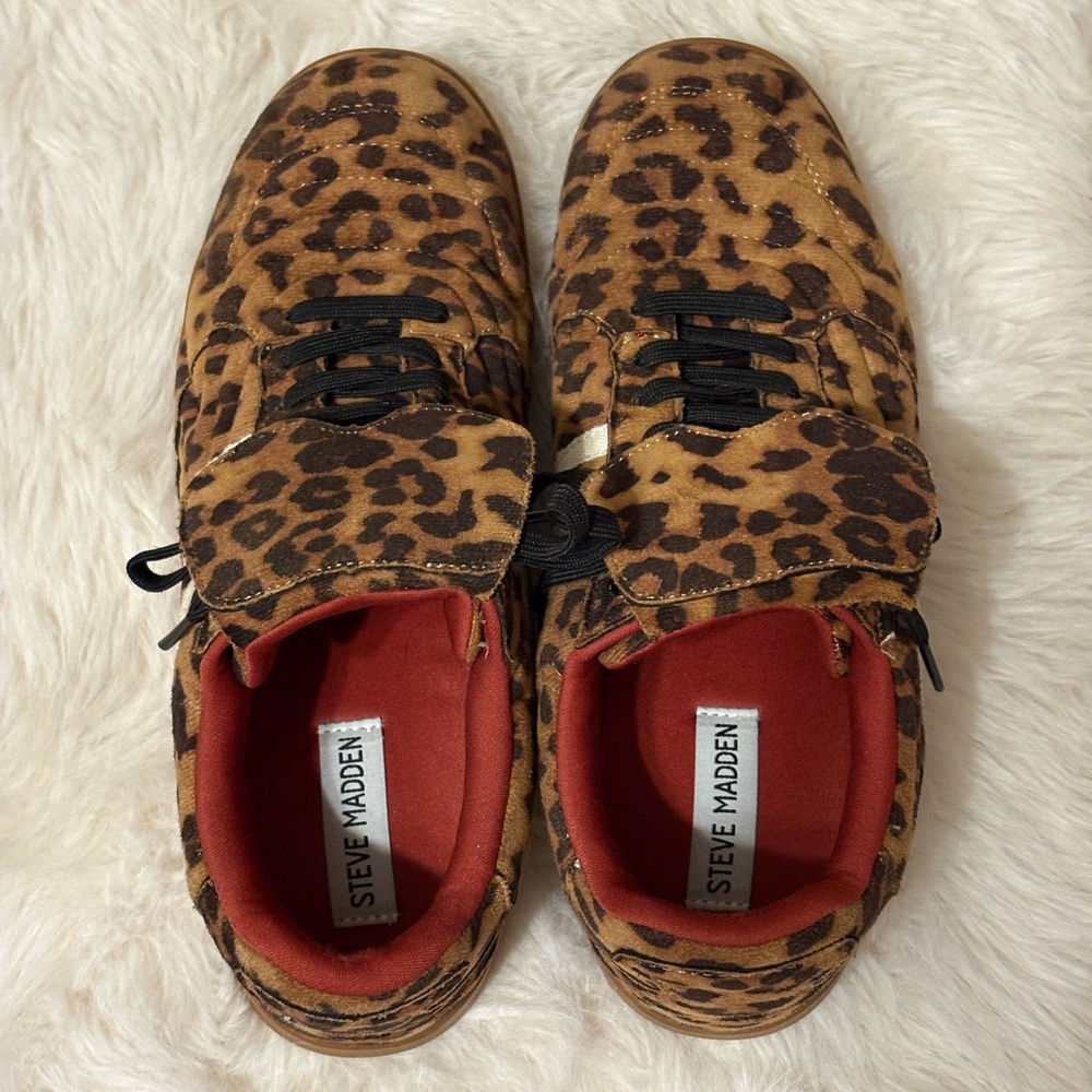 Steve Madden Leopard Print Sneakers - Picture 4 of 7